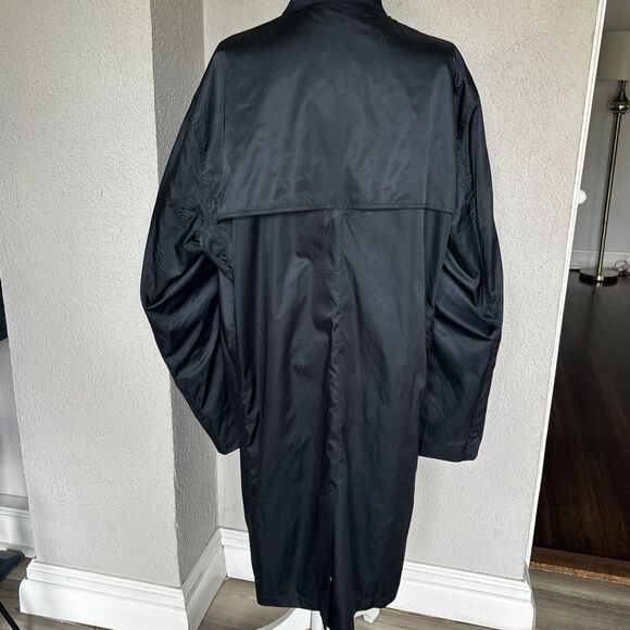 Gap Black Long Double Breasted Trench coat Raincoat Size Large - Picture 4 of 8